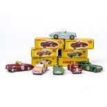 Dinky Toys Competition & Sports Cars, 107 Sunbeam Alpine Sports (2), one light blue body, one cerise