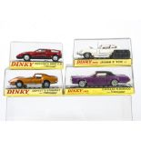 Dinky Toy Cars In Hard Plastic Cases, 221 Corvette Stingray, metallic bronze body, 175 Cadillac