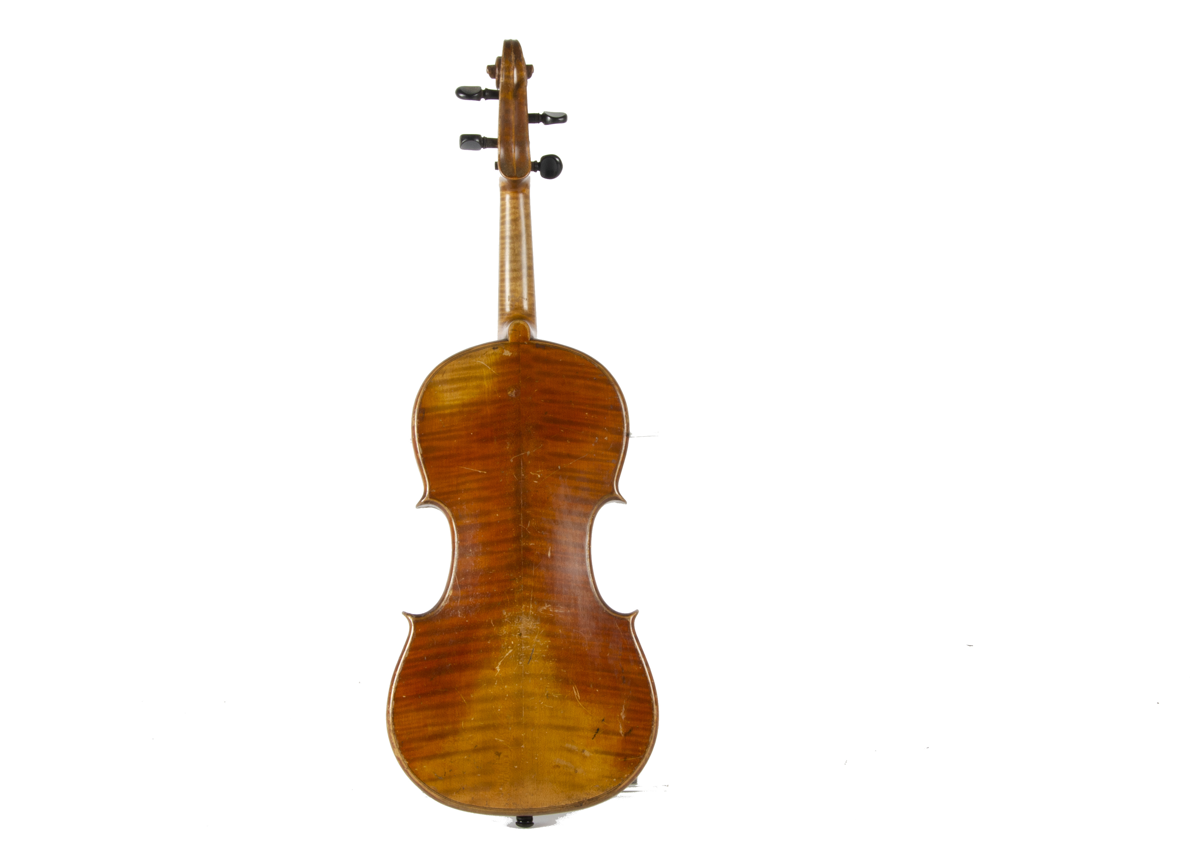 Russian violin, labelled 'Rigart Rubus, St Petersburg, 1850', typical rounded edges, 14", repairs to - Image 3 of 3