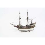 A pair of large scale plastic Galleon ships, Golden Hind and another un-named ship, each presented