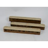 Three Incomplete O Gauge Kit-built LNER Teak Coaches, from authentic wood kits, one substantially