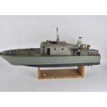 Wooden Royal Navy Motor Torpedo Boat, constructed in wood with battery powered electric motor,