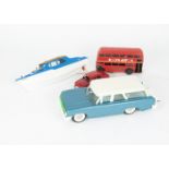 Tri-ang Cars Scalex Boat and Poplar Plastic Bus, Tri-ang large scale pressed steel Ranger 10