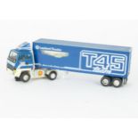 Scalextric Leyland Trucks T45 Team Roadtrain Truck and Trailer, in blue with Shell ad on one side,