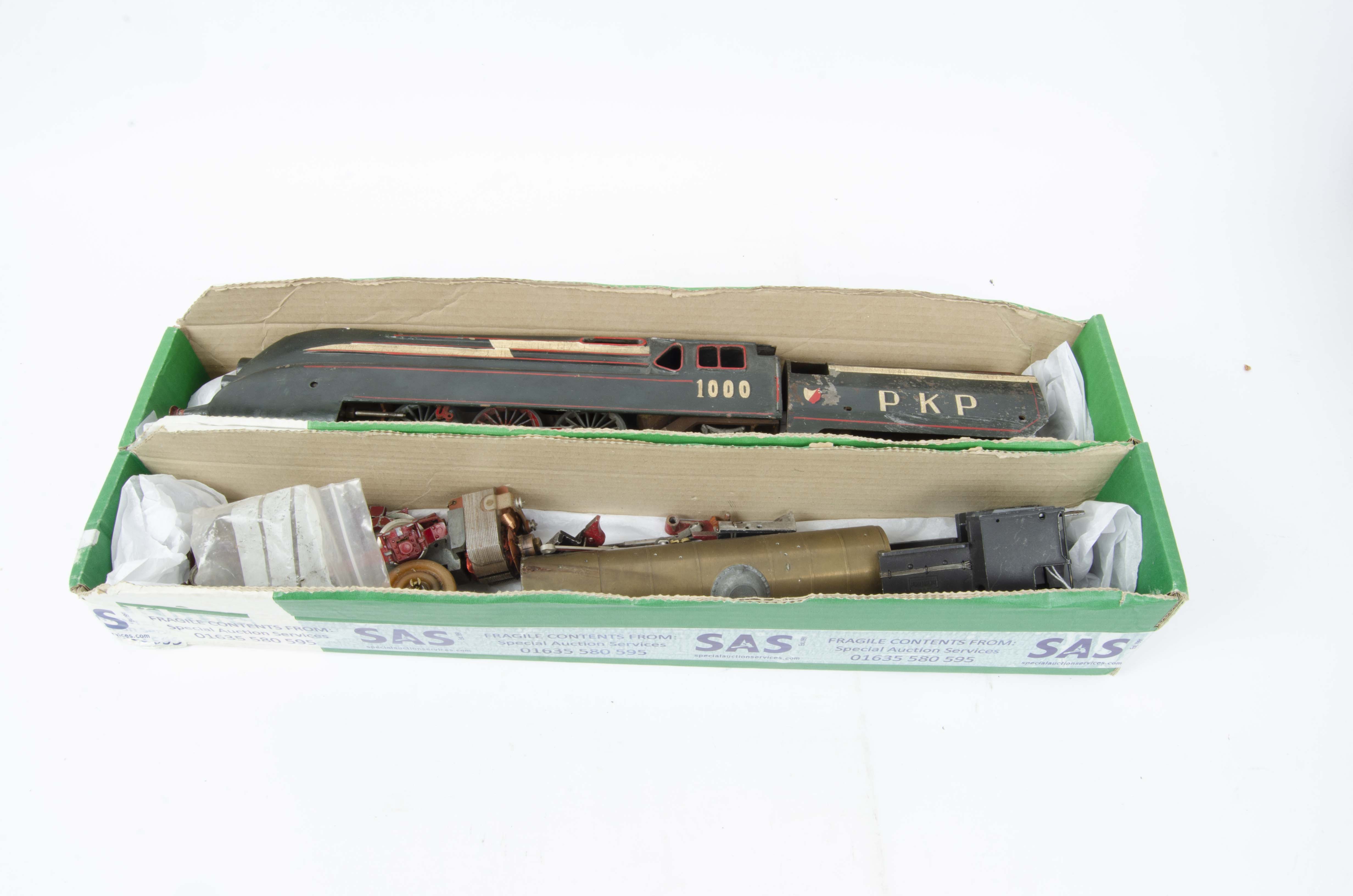 An O Gauge Streamlined Continental 4-6-2 Locomotive and Tender Project and Parts of an Elettren