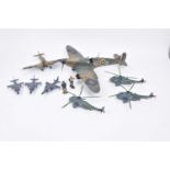 Model Aircraft, large quantity of mainly plastic model kit built aircraft, with some diecast and