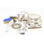 A small group of silver and silver plate, including an Asprey silver page holder, a Scandanavian