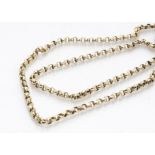 A late 19th Century belcher link 9ct gold chain, with snap clasp, together 48cm, 20g