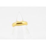 A 22ct gold D shaped wedding band, ring size M, 10g