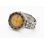 A c1970s Seiko Sports automatic stainless steel gentleman's wristwatch, 41mm case, orange dial