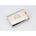 Of The Times Newspaper Interest: A George V silver matchbox by Goldsmiths & Silversmiths, having