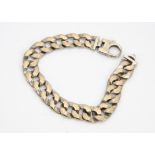 A 9ct white gold gentleman's curb link bracelet, with snap clasp, 23cm, 46g