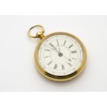 A Victorian 18ct gold open face chronometer pocket watch from Winterdale & Co, 54mm case having