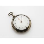 A George III silver pair case pocket watch, possibly James Boman of Dublin, cases marked London 1818