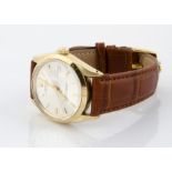 A 1960s Rolex Oyster Perpetual Date 14ct gold cased gentleman's wristwatch, 34mm case, ref. 1500,
