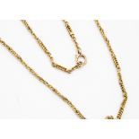 A 9ct gold fetter linked opera length necklace, together 73cm, 49g