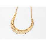 A 9ct gold Cleopatra fringe necklace, 45cm, 11.5g