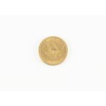 A 19th century US gold five dollar coin, dated 1882, VF, 8.3g