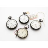 Four Victorian silver open faced pocket watches