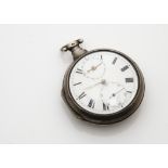 A good late George III silver pair case pocket watch by Lormier of Shoreditch, 63mm outer case,