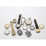 A collection of damaged vintage and modern watches, including three Seiko automatics, two silver
