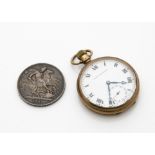 A George V 9ct gold open faced pocket watch by Record Dreadnought, Chester 1926, appears to run,