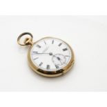 An early 20th century Longines 9ct gold cased open faced pocket watch, 44mm, no. 2919724, appears to