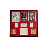 Manchester United, a framed presentation for Sir Matt Busby, including an official letter signed