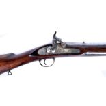 An India issue Lee Enfield percussion cap rifle, serial 1143, also with Indian markings to barrel '