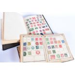 A small collection of stamps, presented in five albums