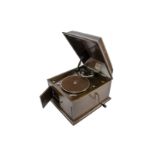 A table grand gramophone, HMV Model 103, in oak case with No. 4 soundbox, 1927 (working order,