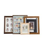 Cricket, two framed and glazed cigarette/trade card sets, together with two framed and glazed signed