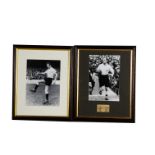 Tottenham Hotspurs, two black and white images of Cliff Jones and Danny Blanchflower, both with