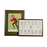 Golf Caricatures, two framed and glazed caricatures, one of Seve Ballesteros, 124/500, signed, and