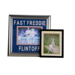 Cricket All-Rounders, a signed colour photograph of Ian Botham, together with signed Fast Freddie