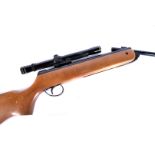 A .22 BSA Meteor break barrel air rifle, serial TE78727, with BSA 4x20 scope, break barrel stuck