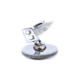 A chrome Bentley 'Flying B' radiator cap, reg no. 807924, 9.5cm tall