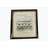 A period Wolverhampton Wanderers English Cup Winners 1907-08 block print, having the teams line-up