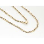 A 9ct gold necklace, of flattened curb link design, 13g, 51cm