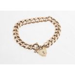 A 9ct gold padlock clasp curb link bracelet, 19g