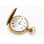 An early 20th Century continental yellow metal full hunter pocket watch, marked Aemontoia to inner