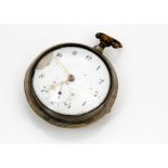 A George III silver pair cased pocket watch by William Fidgett, outer case 55mm, AF