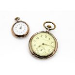 Two late 19th Century silver and gold inlaid pocket watches, one a gents marked Union Horologere,