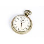 A vintage pocket stopwatch, in Dennison case, appears to run