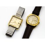 Two c1970s Favre-Leuba automatic gentlemen~s wristwatches, one square case on later expanding strap,