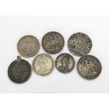 A collection of Victorian and George V silver coinage, together with modern crowns and other British