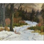 Jørgen Ejsing oil on canvas, snowscape woodlands, signed and dated (lower right) 'Jørgen Ejsing,