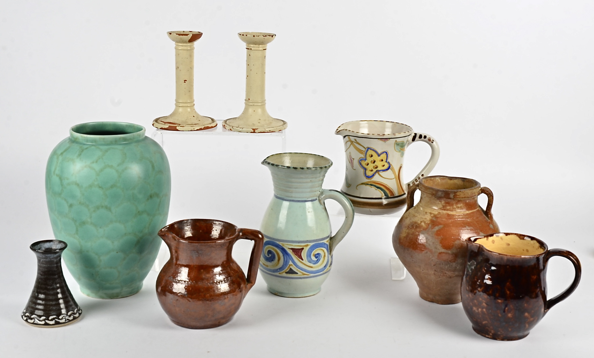 A group of British and Continental ceramics, to include a studio vase with thick dripping glaze - Image 2 of 2