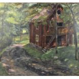 Olle Nordberg (1905–1986) oil on canvas, woodland cabin, signed and dated (lower right) 'Olle