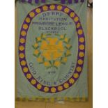 A Primrose League banner for the Derby Habitation, no.2980, embroidered with a 'PL' in the centre of